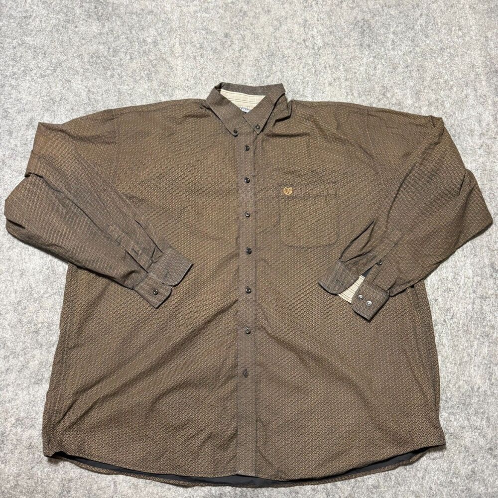 Panhandle Slim Mens Western Shirt Size XXLT 2XLT Brown Long Sleeve Cowboy